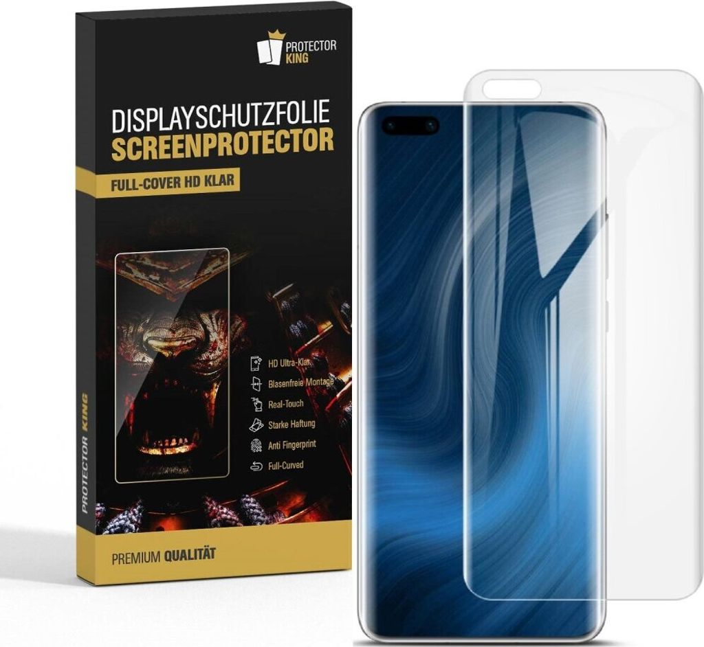 2x Displayfolie für Huawei P40 Pro FULL COVER Displayschutzfolie HD KLAR