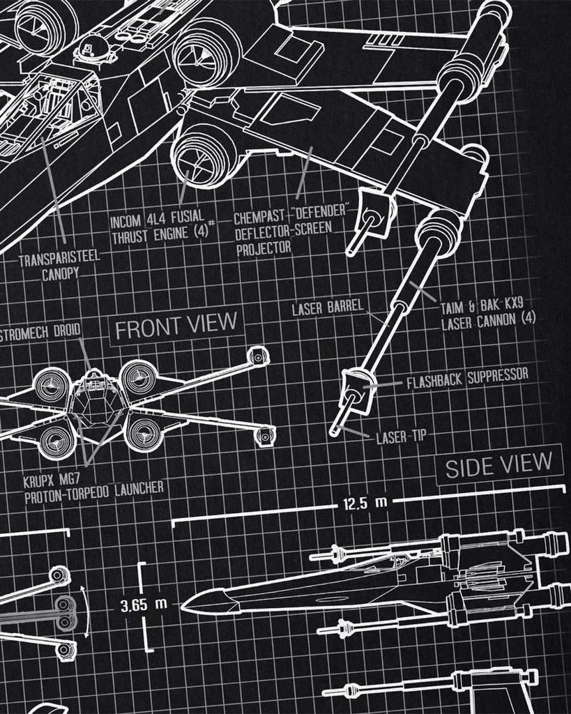 style3 X-Wing Herren T-Shirt blaupause t-65