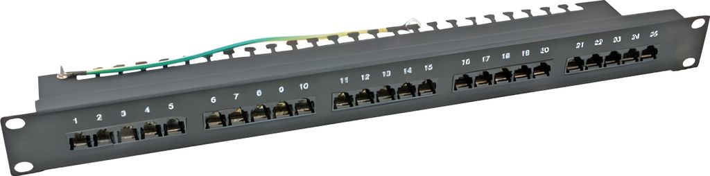 EFB Patchpanel 50xRJ45 8/4 1HE ISDN, schwarz, Cat. 3