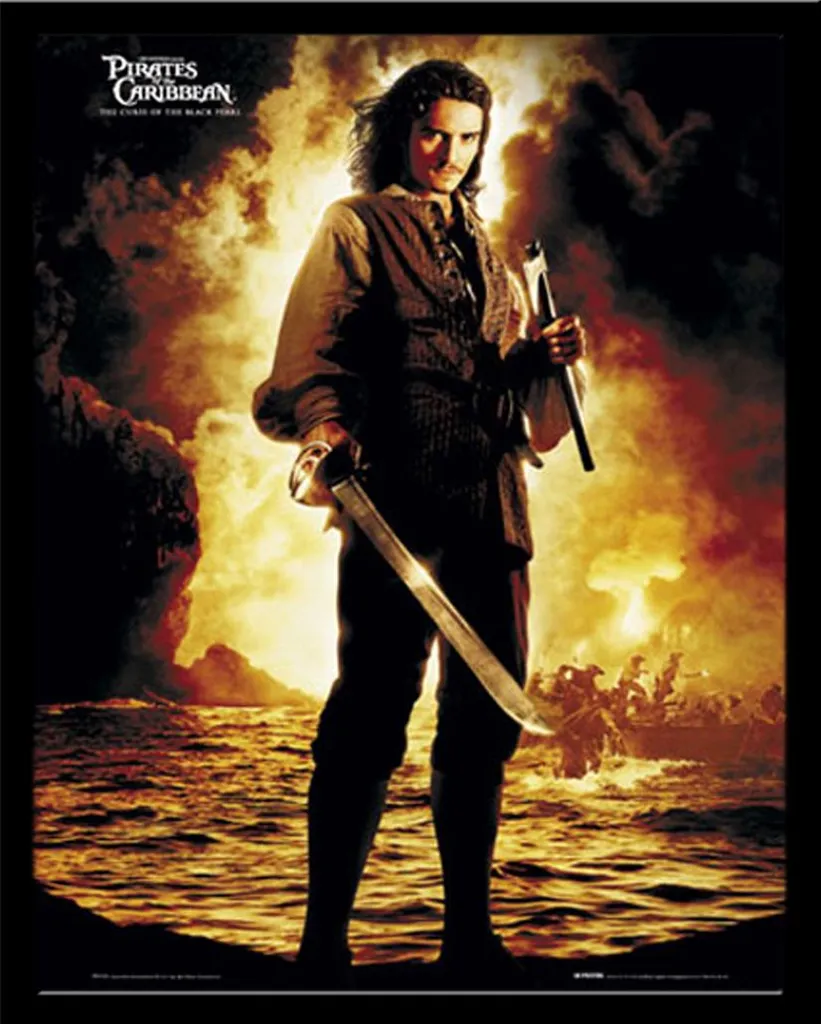 Poster Orlando Bloom avec Cadre Amovible Shinsuke® Vitre Acrylique