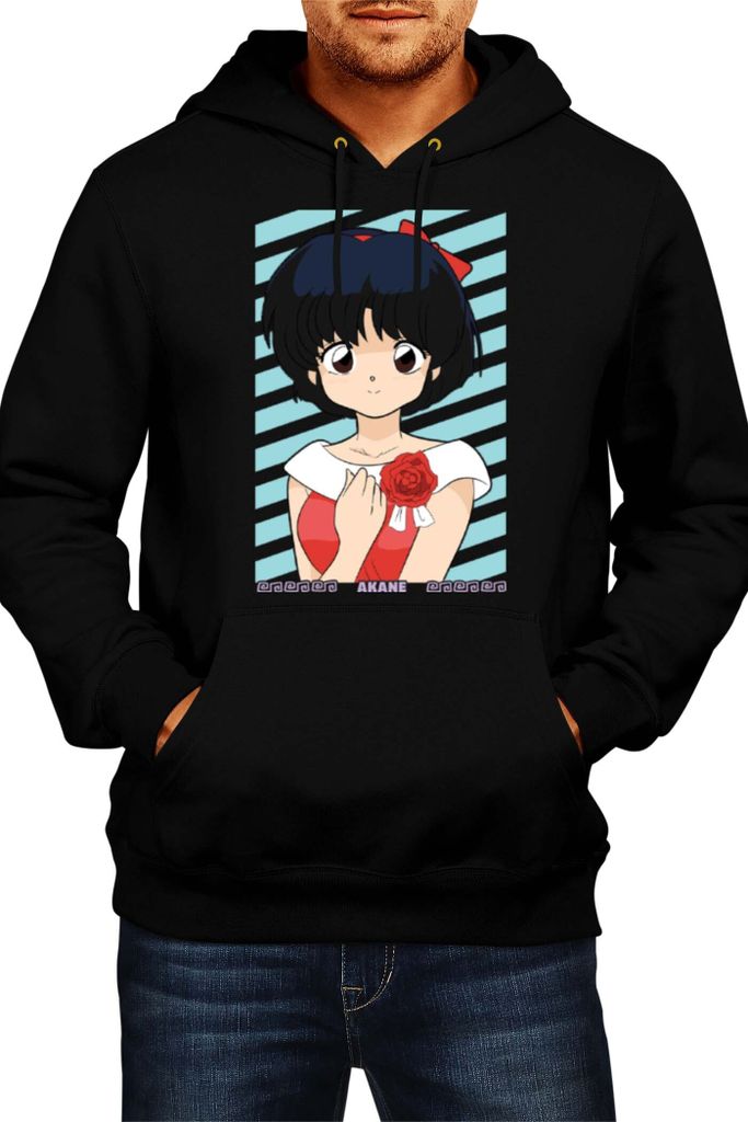 Herren Kapuzenpullover Anime Manga Ranma Akane Tendo, Man M / Schwarz