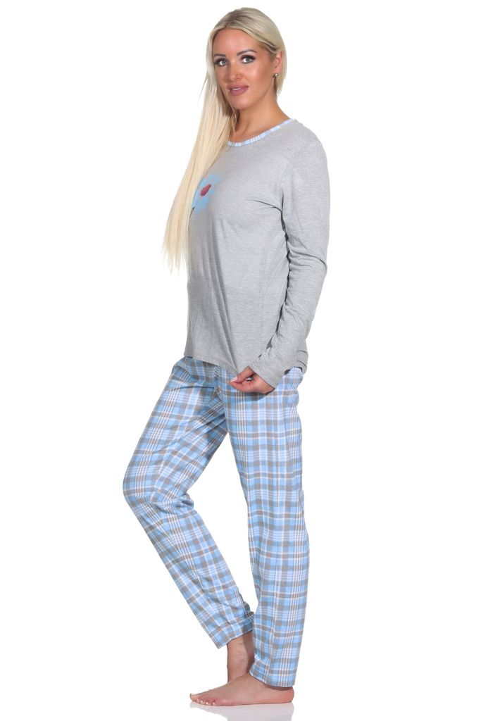 Damen Pyjama Set Mit Taschen - Karotten-Muster, 2-teilig In S-XXL