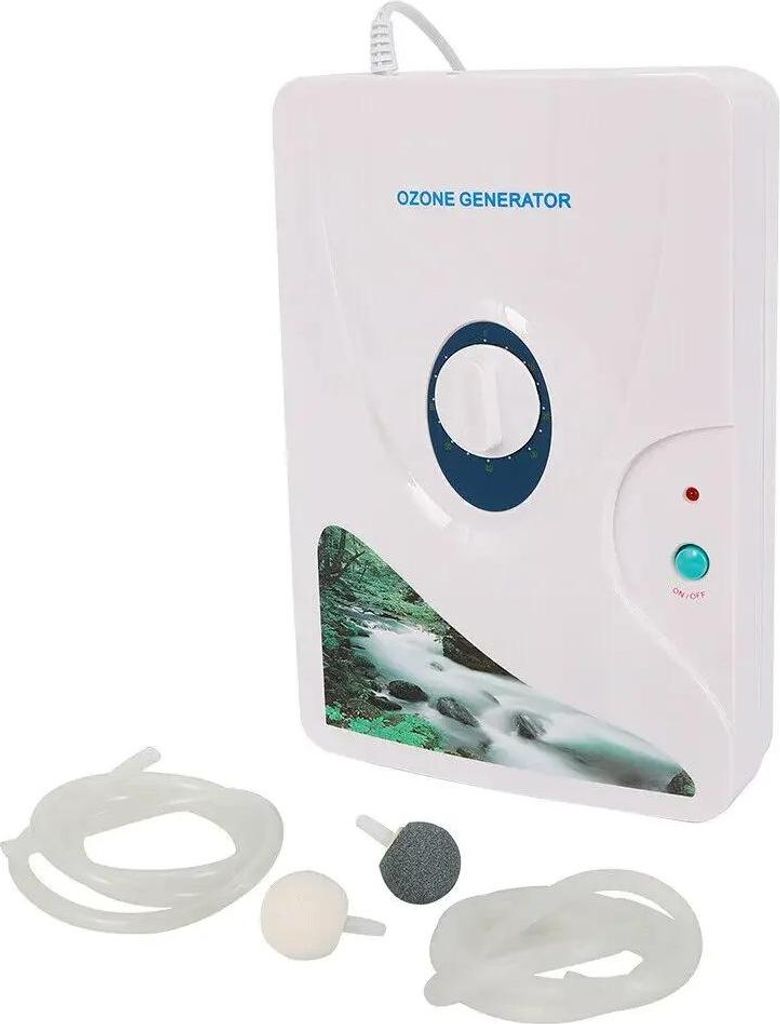 Ozongenerator - Luftreiniger & Wassersterilisator - 600 mg/h Ozon - Timer 1–60 Min - 220V 50Hz EU-Stecker - 8 W - 270×190×75 mm - Weiß