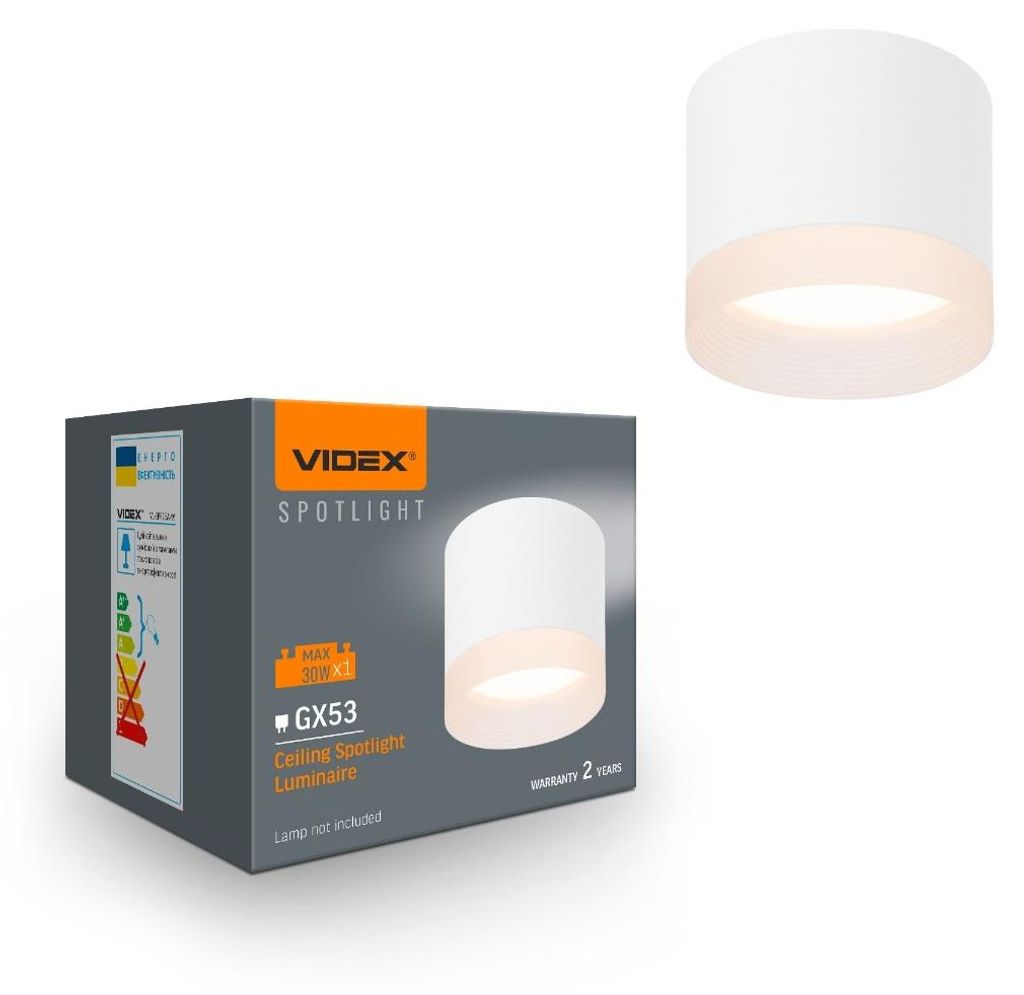 VIDEX Deckenleuchte für GX53-Leuchtmittel VL-SPF25A-W