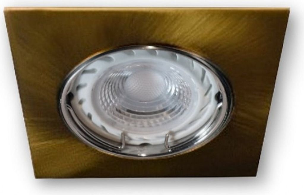 C-Light LED Einbaustrahler 0210 Eckig messing gold gebürstet 12V 3W neutralweiss