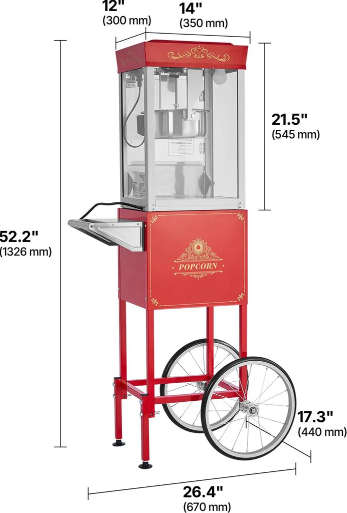 Machine à Pop-corn Professionnelle Facile à Nettoyer avec Chariot - 8