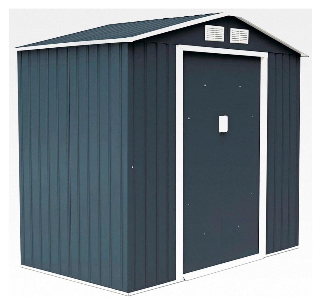 Metall Gerätehaus 5m³, Garten Schuppen mit Schiebetüren und Jalousien, wetterbeständiger Geräteschuppen mit geräumigem Stauraum, 213 cm × 12...