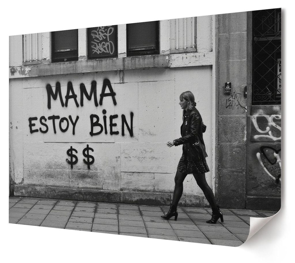Graffiti-Straße - Kunstdruck A4 - Fotografie- Wandbild für Wohnzimmer Schlafzimmer & Flur, Modernes Poster Wanddeko, Ungerahmt
