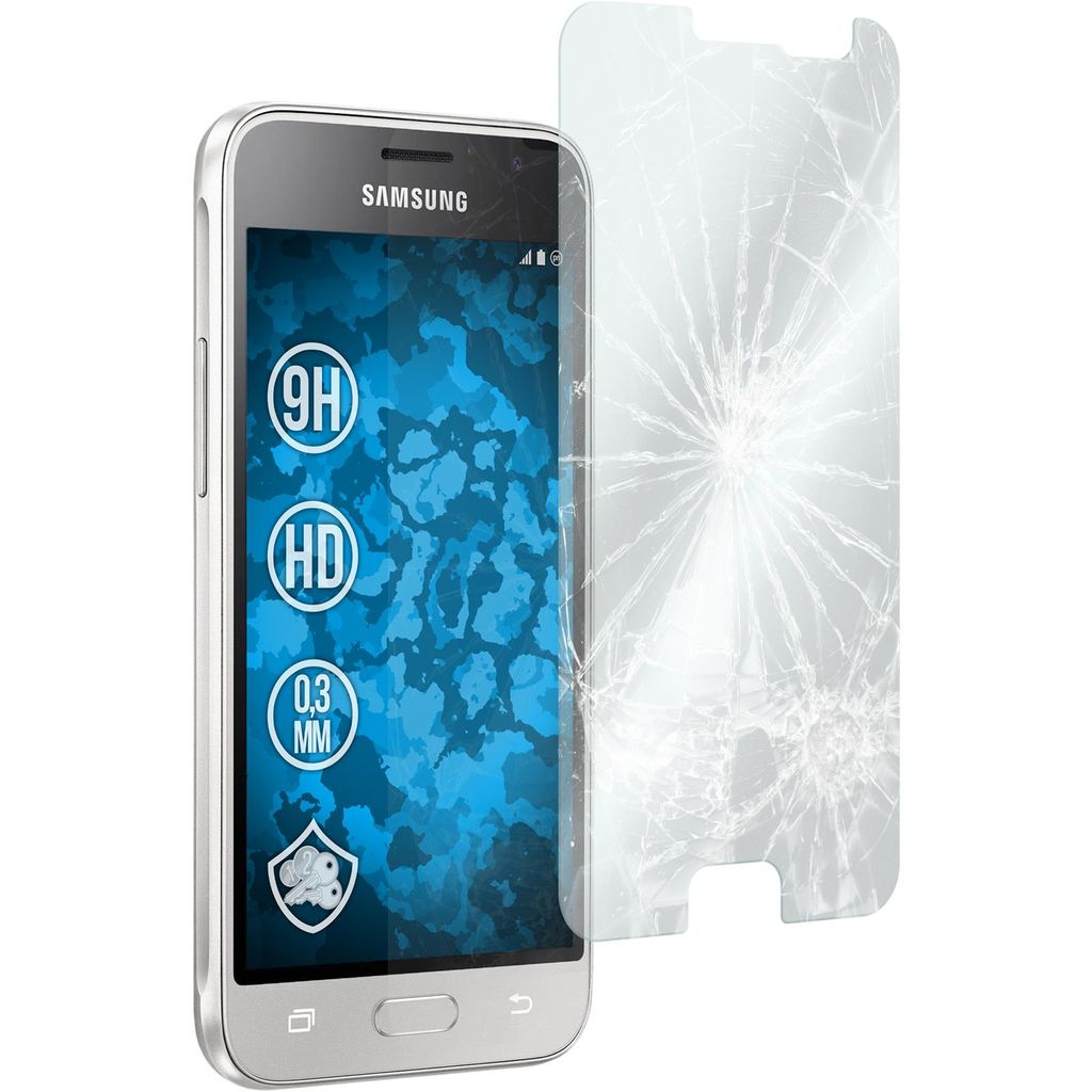 2er-Pack PhoneNatic Glas-Folie klar kompatibel mit Samsung Galaxy J1 (2016) J120 - Panzerglas für Galaxy J1 (2016) J120