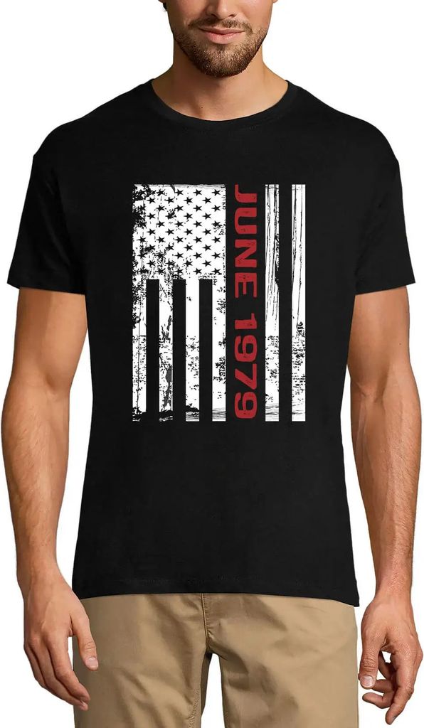 Herren Grafik T-Shirt Jahrgang Juni 1979 - patriotisch – Vintage June 1979 - Patriotic – Geschenk 45. Geburtstag Jahrestag 45 Jahre Jubiläum 45