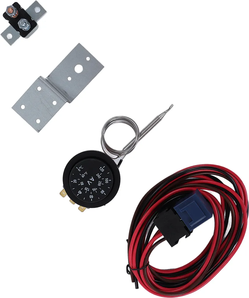 Kit de thermostat de ventilateur de radiateur réglable 12V avec relais 40A