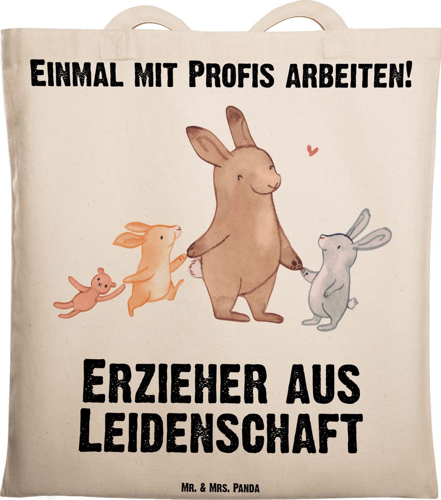 Mr. & Mrs. Panda Einkaufstasche Erzieher Leidenschaft - Produktbild 
