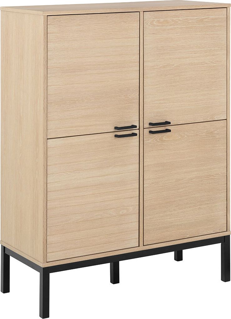 Kensington Vitrinenschrank 4 Türen 6 Regale Weiß.