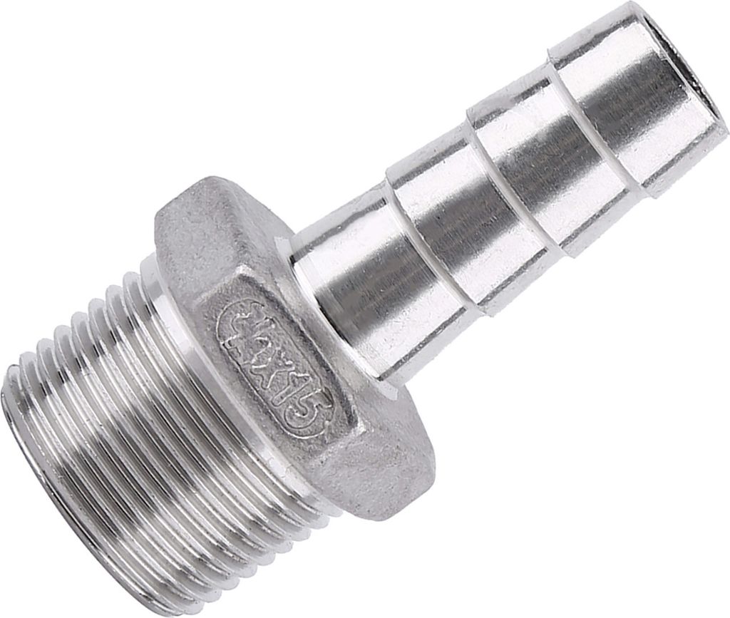 Edelstahl Außengewinde Rohrverschraubung Barb Schlauch Endstück (3/4 "x15mm)