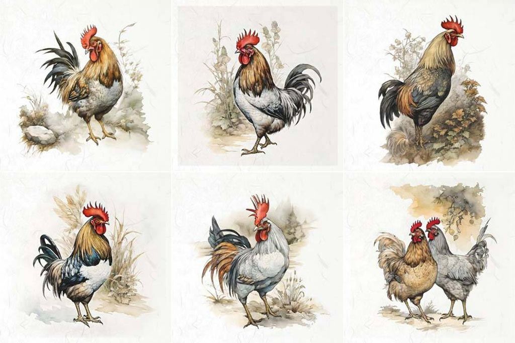 Reispapier-Set - ITD - RSM112 Hähne