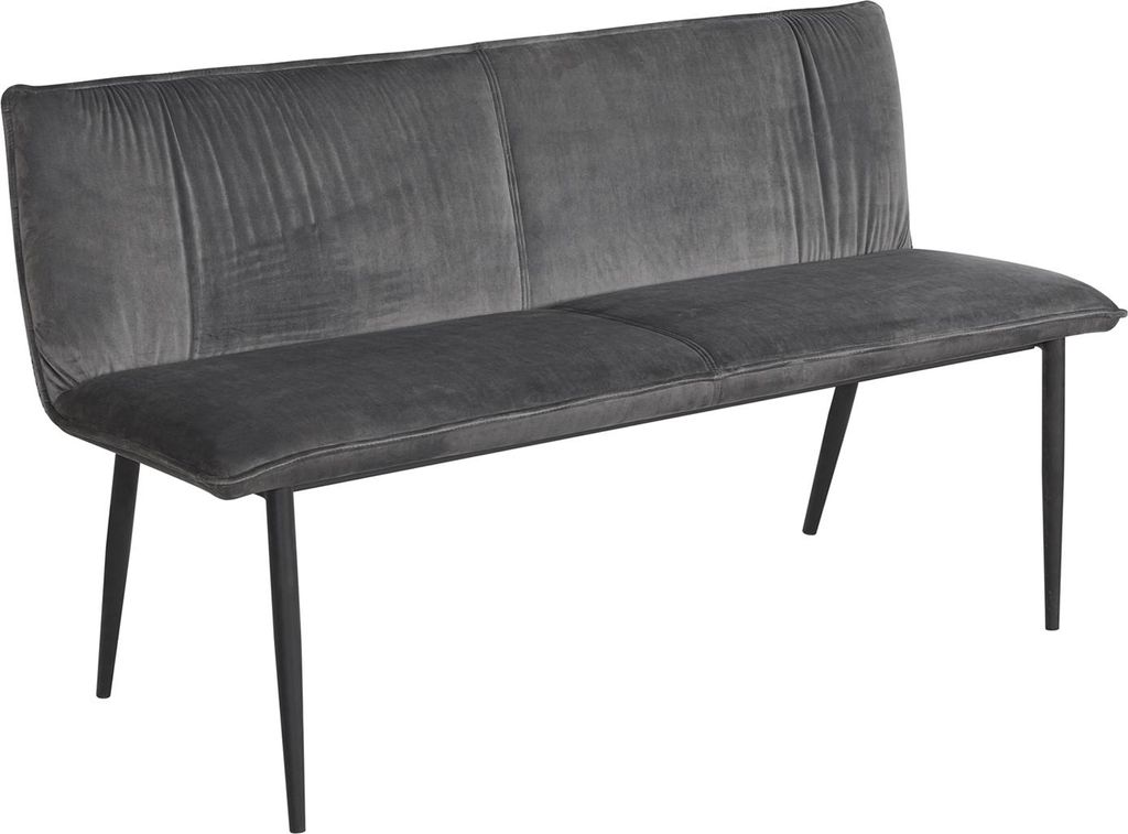 Bank Velvet Grau mit Print auf Rückseite Bangor