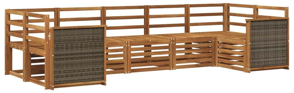 vidaXL Ecksofa Set 6 pcs Natur Massivholz Akazie