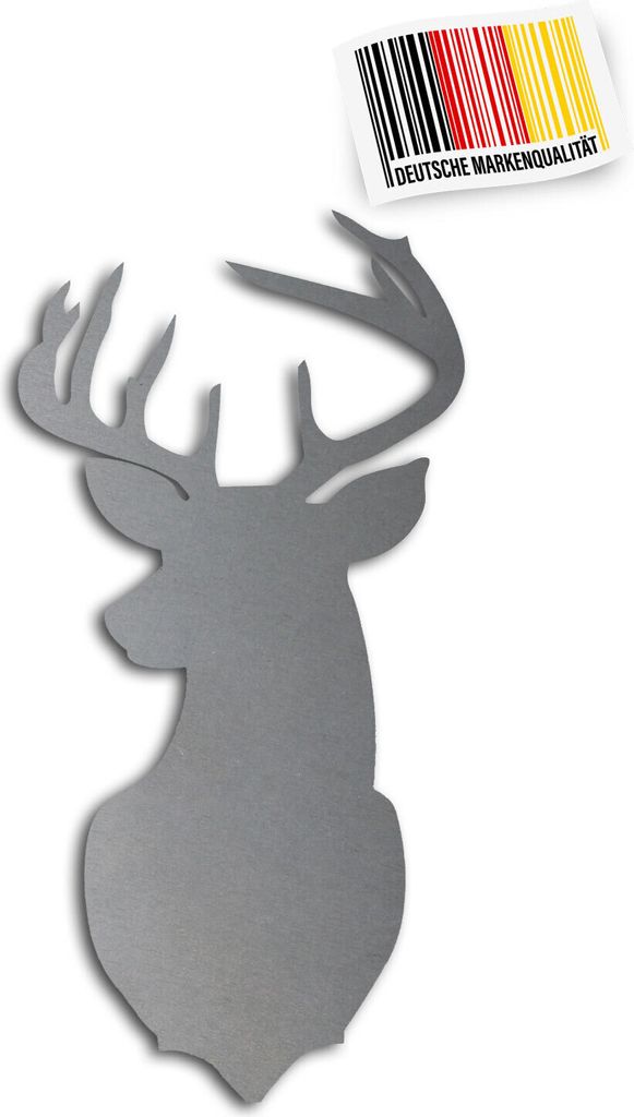 Hirsch Wanddeko Stahl, 80cm mit Magnet-Befestigung