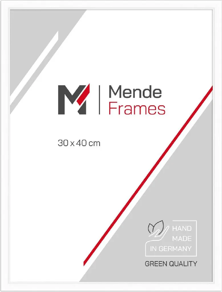 Cornice Portafoto Bianca 30x45 MendeFrames H011 in Legno Massello