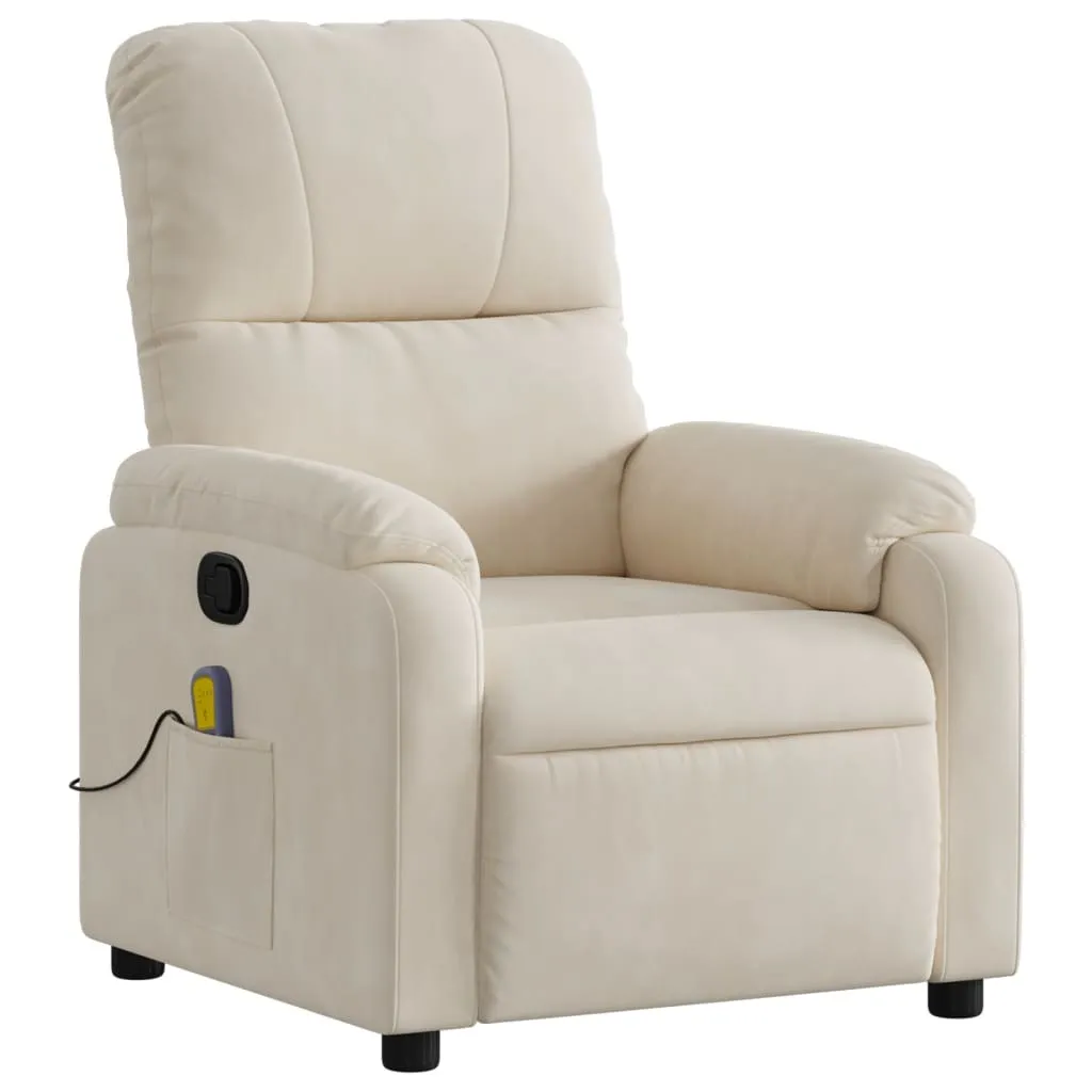 Fauteuil de massage Beige Microfibre - Design ergonomique et relaxant - 3