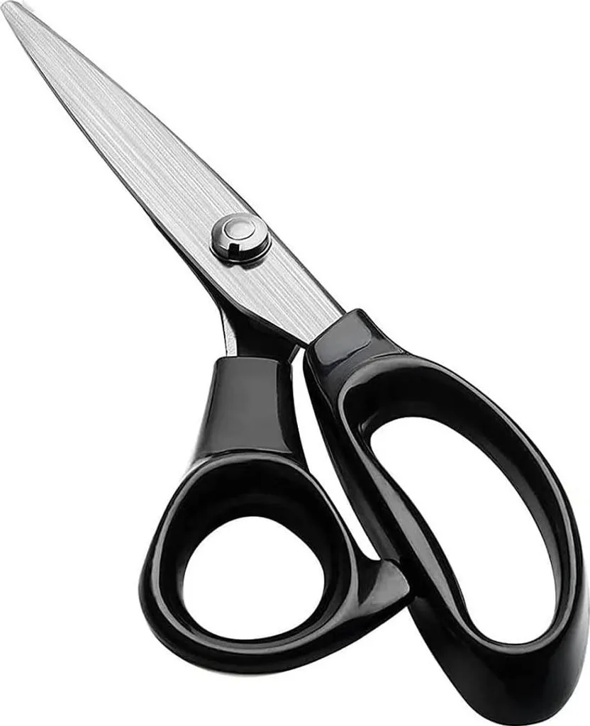 Ciseaux zigzag 23,5 cm en acier inoxydable noir pour couture de tissus