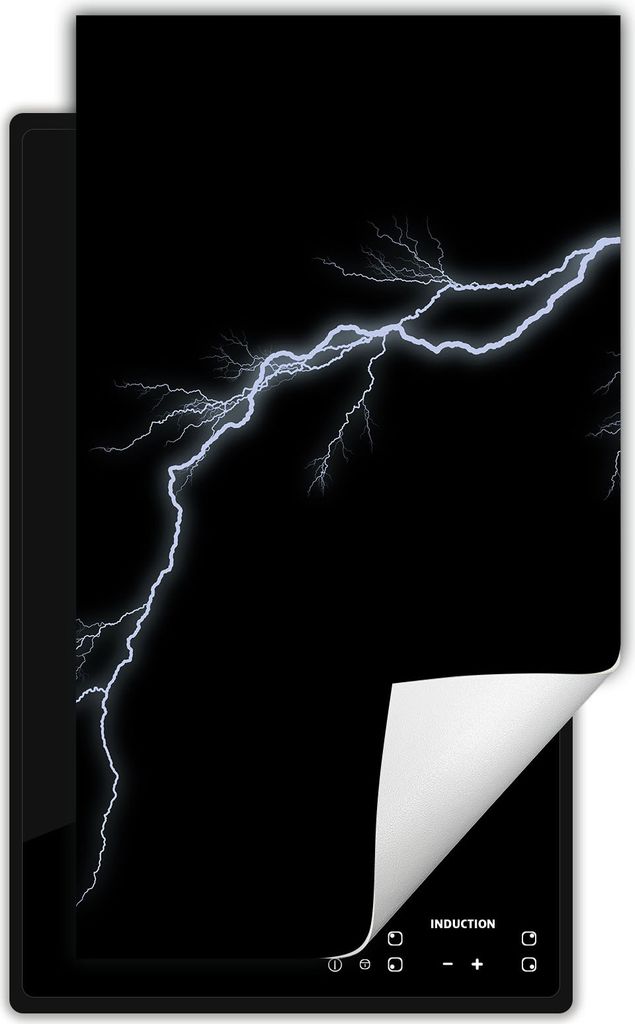 DarHaus Herdabdeckplatte 1 teilig 30x52 cm Anti Rutsch Matte Aufrollbar, schwarz - Sturm