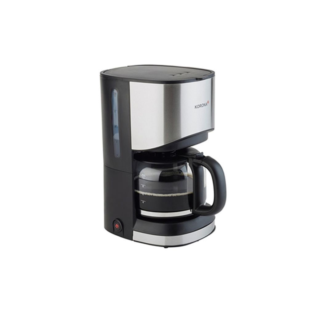 Korona Kaffeeautomat Filterkaffee, 900 W, 1.25l Glasbehälter, freistehend, schwarz/silber Edelstahl; 10252