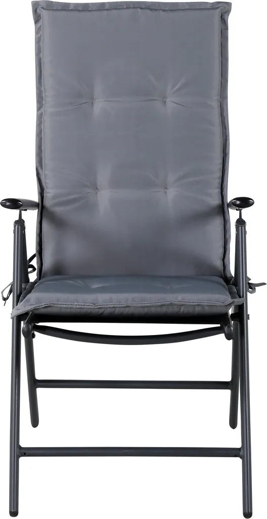 Coussin de fauteuil relax extérieur gris pour dossier haut inclinable
