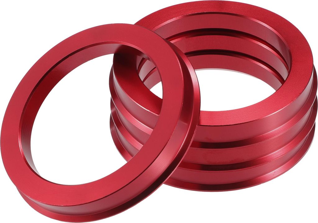 Radnaben-Zentrierringe OD 73,1 mm auf ID 56,1 mm Radnaben-Zentrierringe Radsitz-Zentrierungsabstandshalter aus Aluminiumlegierung Rot (Set aus 4 St...