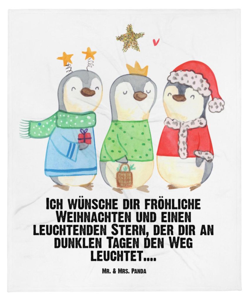 Mr. & Mrs. Panda Babydecke Winterzeit Heilige drei Könige - Weiß - Geschenk, Plaid, Weihnachten, Weihnachtszeit, Fleecedecke, Weihnachtstage, Ers...