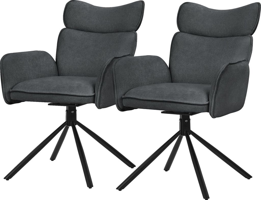 ML-Design Esszimmerstühle drehbar 2er Set Anthrazit Produktbild 
