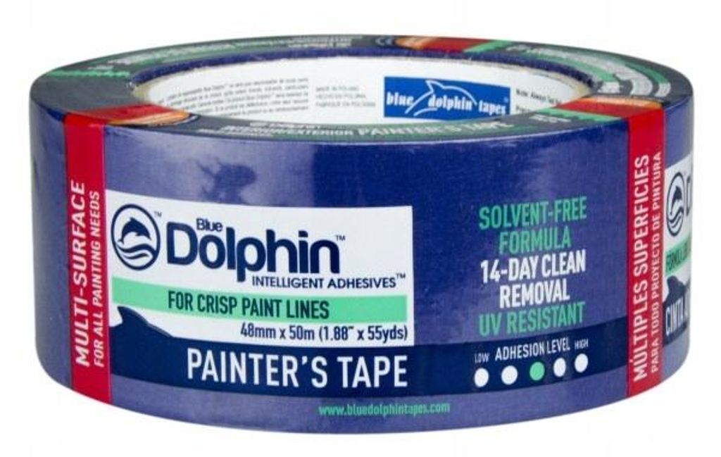 TAŚMA PAPIEROWA MALARSKA NIEBIESKA 48mm x 50m BLUE DOLPHIN Zdjęcie produktu 