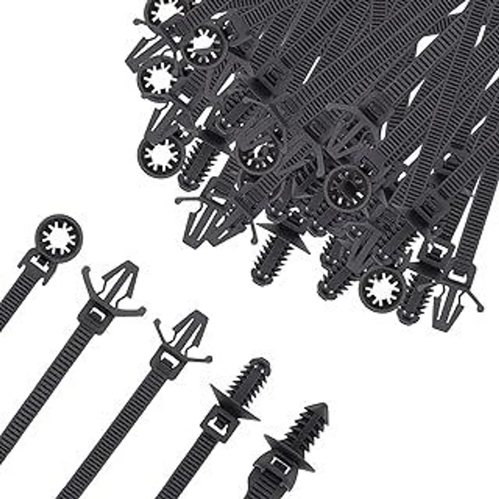 Fascette Push Mount Universali 130pz - Nero per Cablaggi Esterni