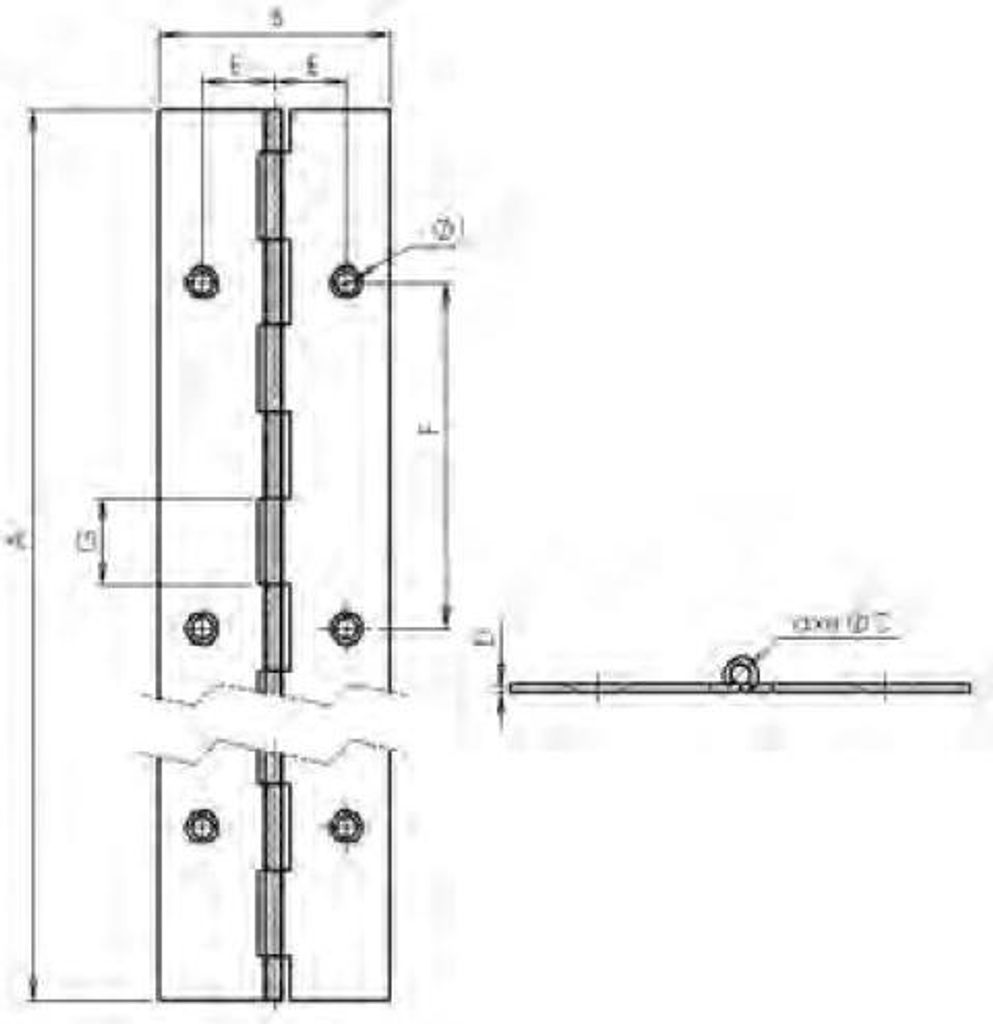 Klavierscharnier vernickelter Stahl MONIN - 32 x 1980 mm - 471570