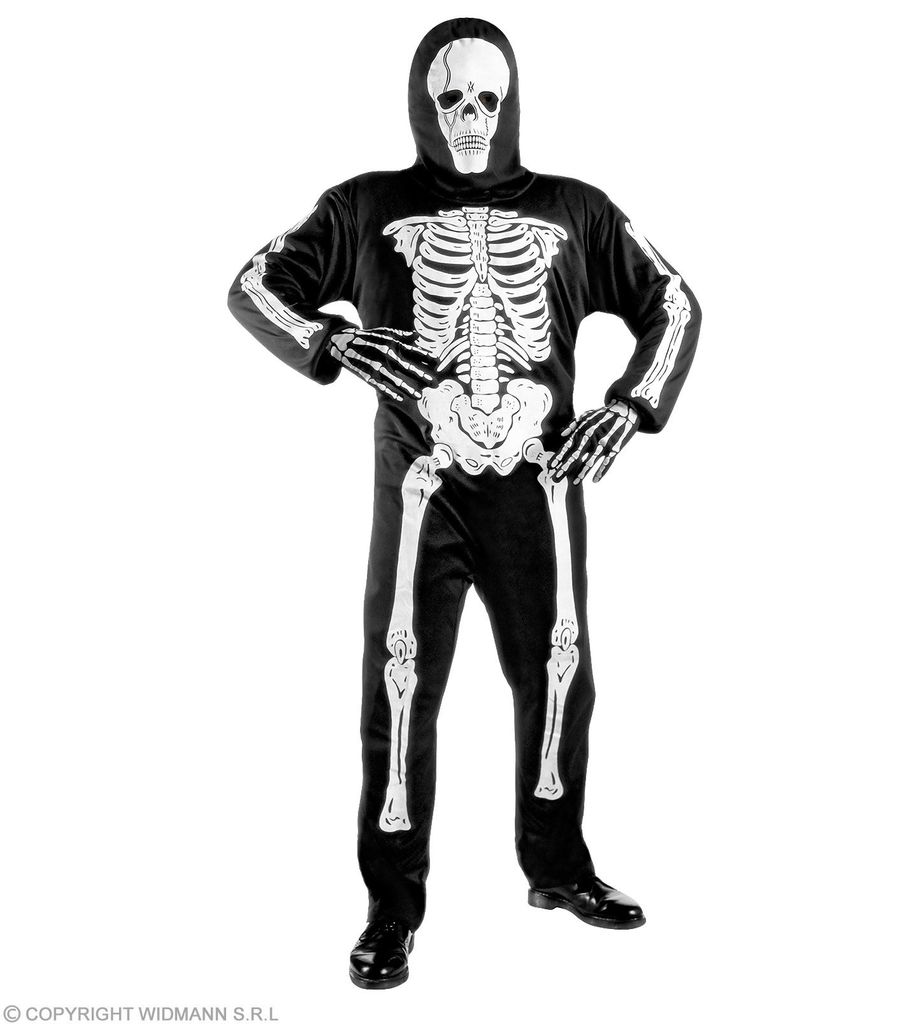 Halloween Kinder Kostüm Skelett Skater in schwarz 