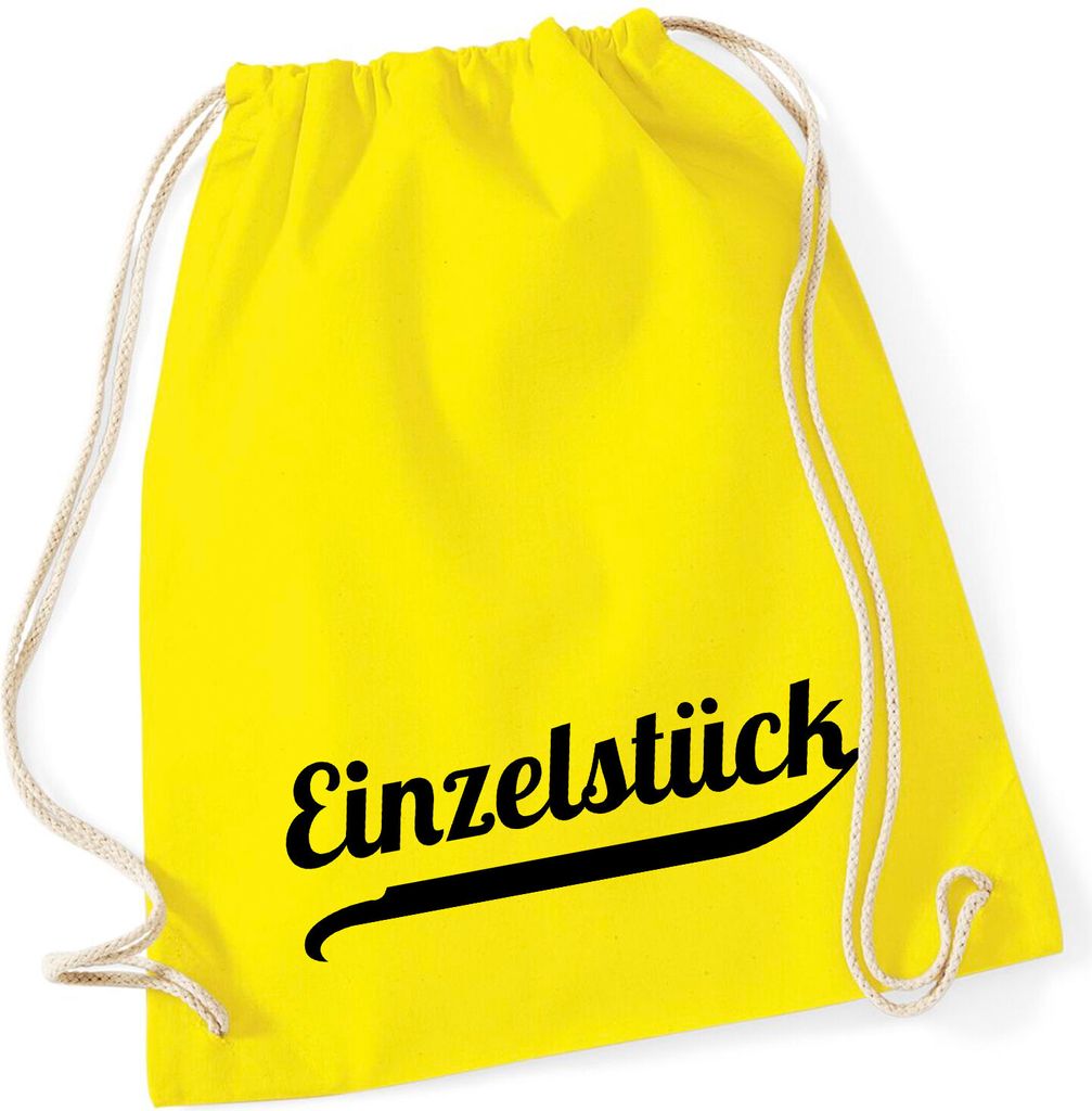 Huuraa Turnbeutel Einzelstück Schriftzug 12 Liter Yellow Baumwolle Rucksack Geschenkidee