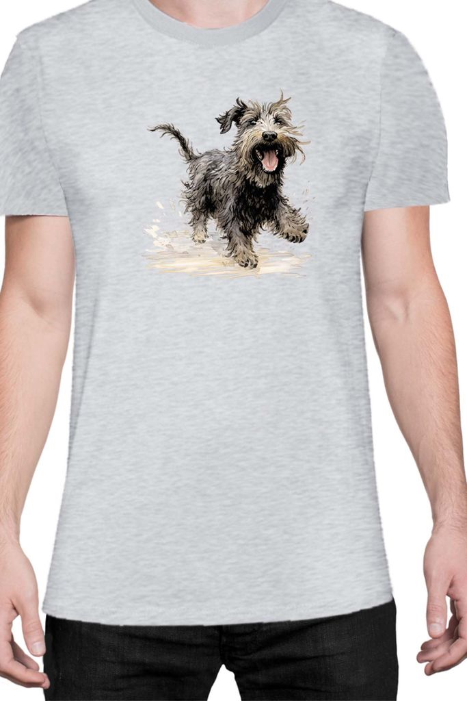 Herren T-Shirt Funny Dogs Breeds Terrier Dog Breed, Man 3XL / Grau