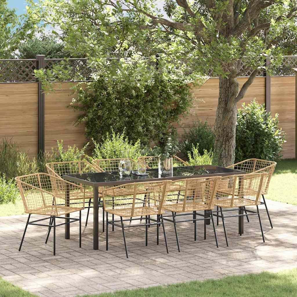Maison Exclusive - Garten Essgruppe 9 pcs Braun Poly-Rattan
