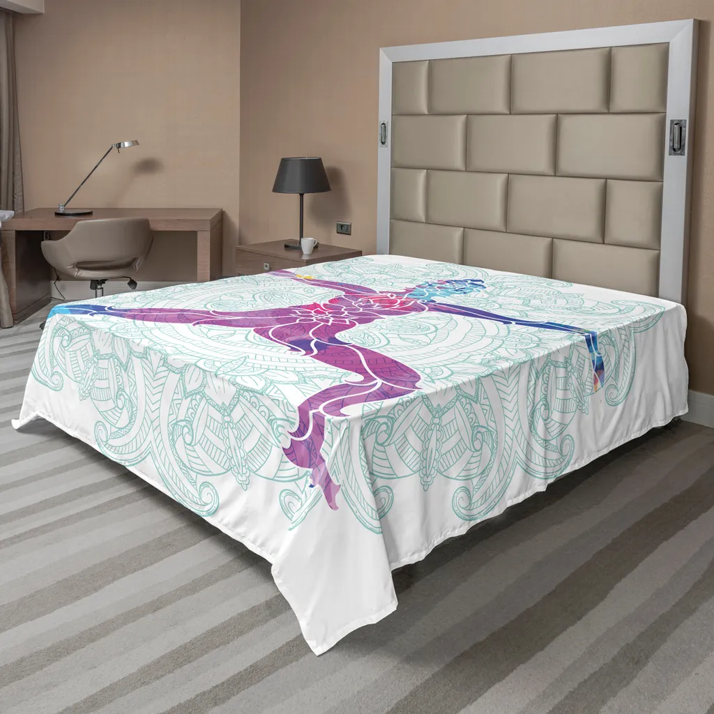Lenzuolo Yoga Chakra ABAKUHAUS 275x260 cm | Arredo Boho Viola Blu