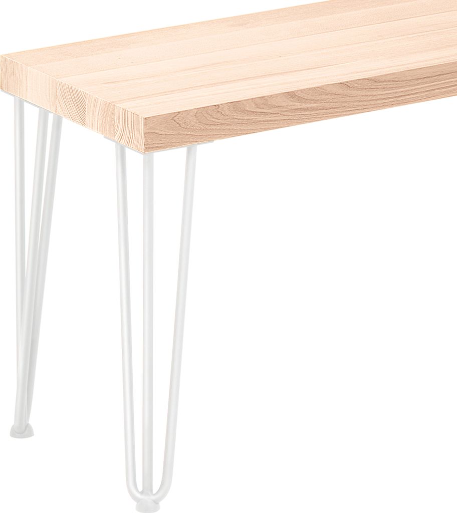 LAMO Manufaktur Sitzbank Esszimmer Holzbank Bettbank 30x60x47 cm, Möbelfüße Creative Weiss / Roh, LSB-01-A-001-60-9016Cr