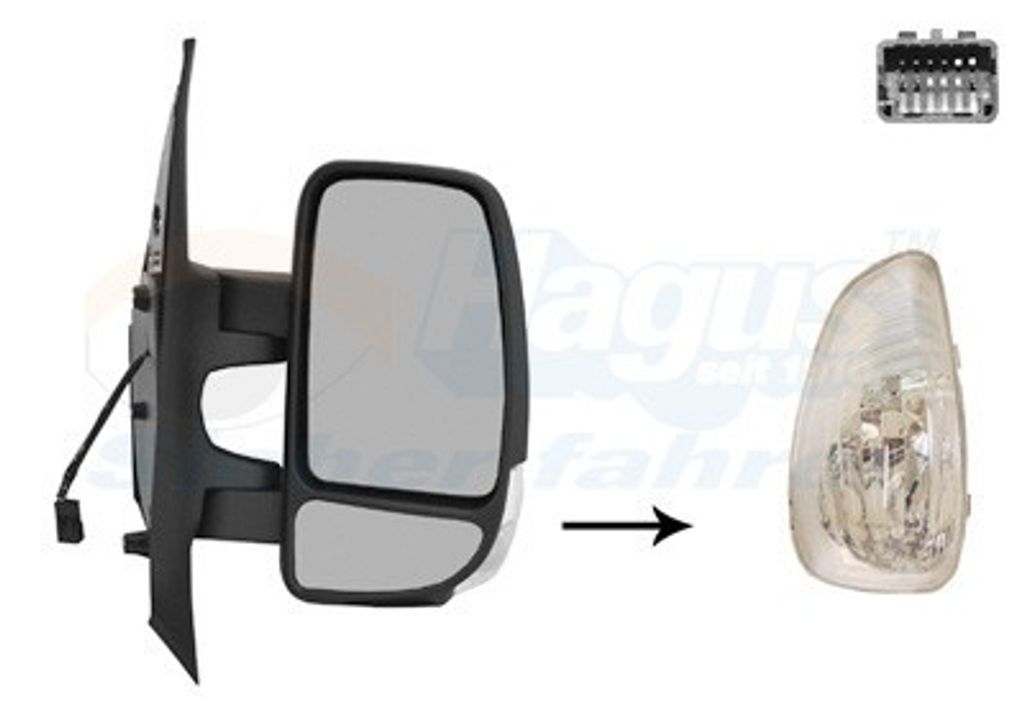 VAN WEZEL 3799818 Außenspiegel Seitenspiegel Rechts für OPEL Movano B Kastenwagen (X62) Konvex Beheizt