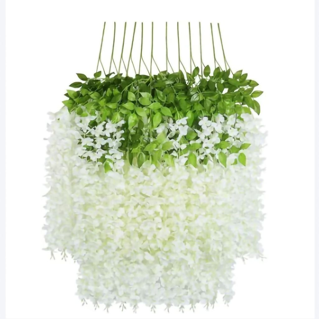 12 Stück Glyzinienranken, zarte Textur, natürliche Farben, langlebig, eleganter Stil