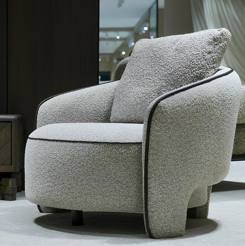 Sessel Weiß Farbe Modernes Design Lounge-Sessel Minimalistischer Stil
