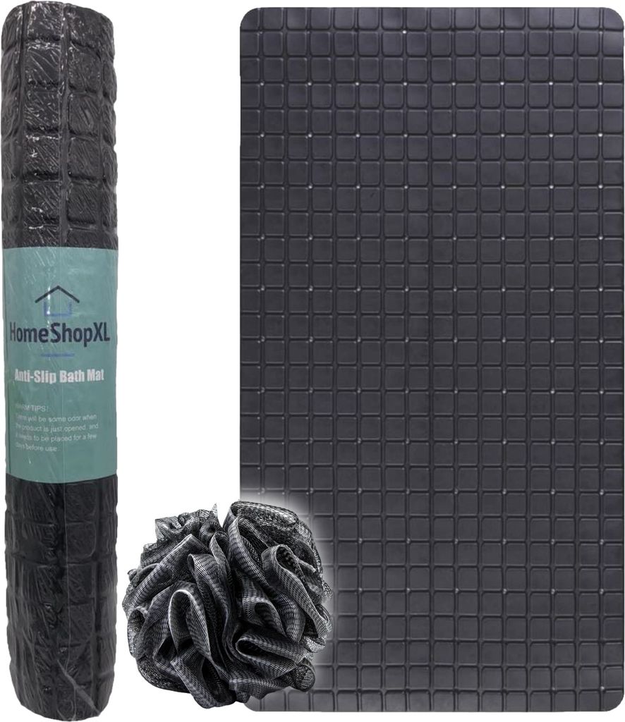 Badematte Duschmatte - 70x40cm - Antirutschmatte Schwarz mit Saugnäpfen - Antirutschmatte für Bad oder Dusche