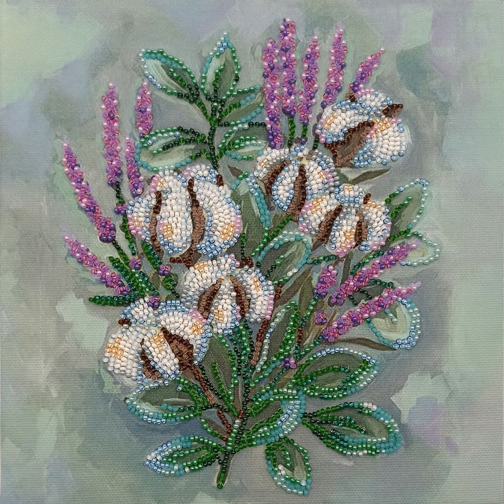 Abris Art AMB-091 Perlenstitch Set "Zarter Schlaf", bedruckt, 20x20cm