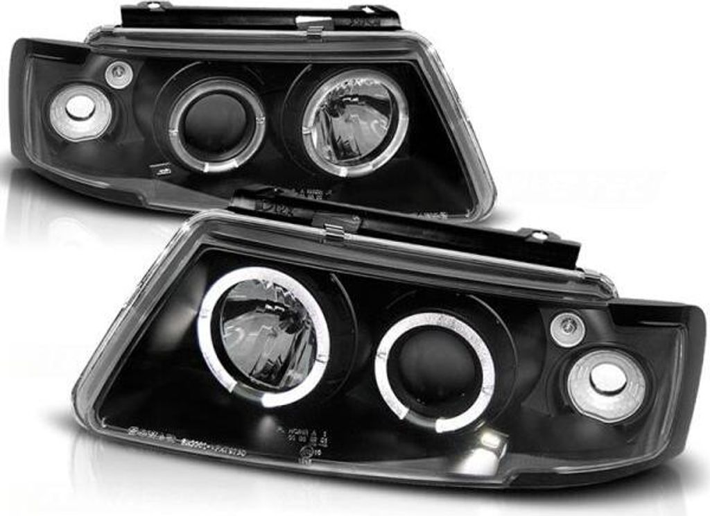 Scheinwerfer Angel Eyes passend für VW Passat 3B Bj. 96-00 Schwarz