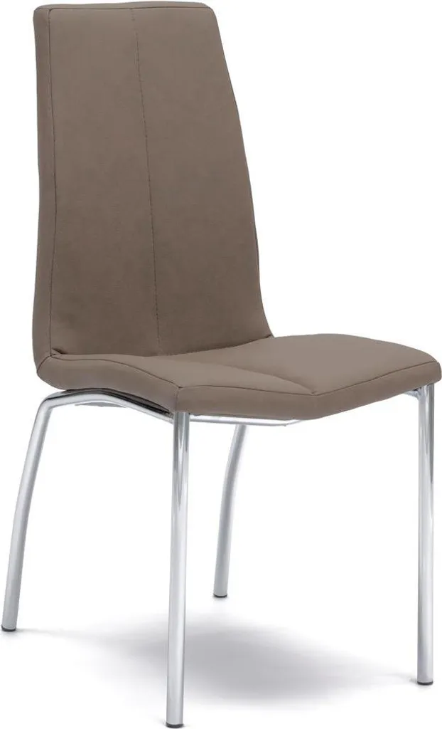Viva Chaise en éco-cuir marron ultra confortable - Ensemble de 4 unités