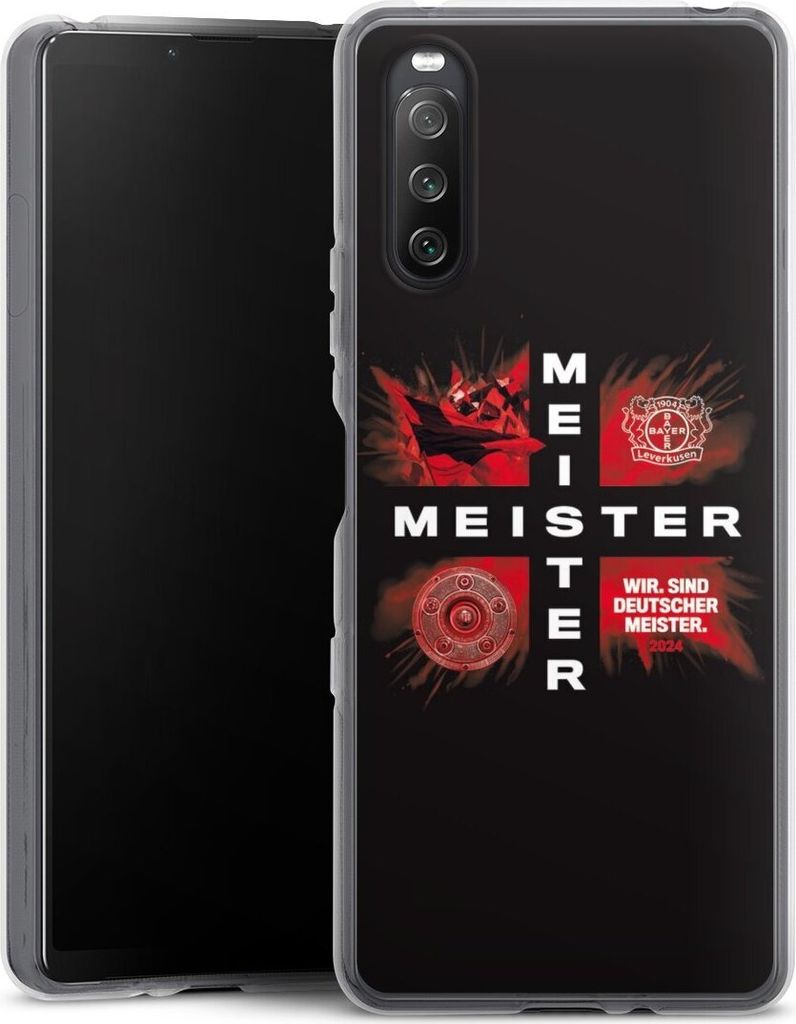 DeinDesign Handyhülle für Sony Xperia 10 III Silikon Hülle Case Smartphone Schutzhülle Bayer 04 Leverkusen Meister Offizielles Lizenzprodukt
