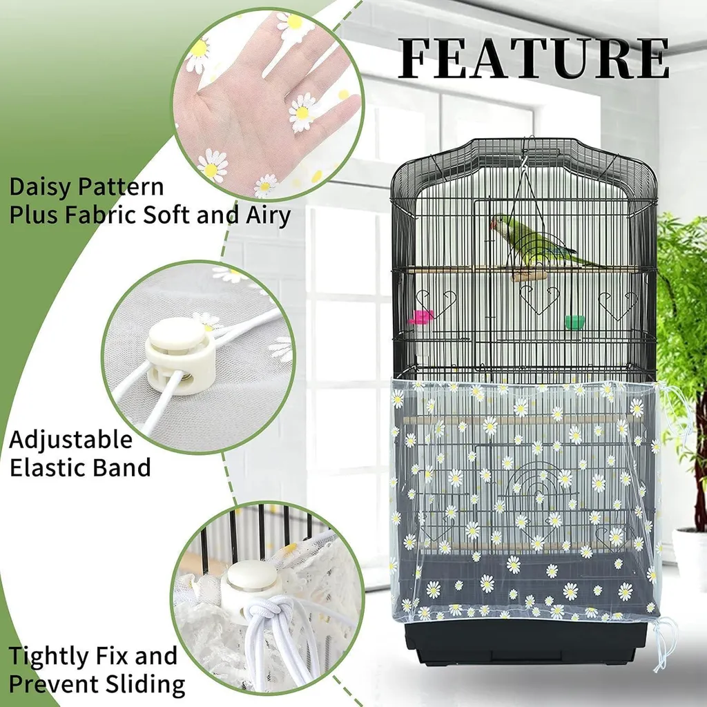 Filet de cage à oiseaux pour éviter les projections de graines au sol