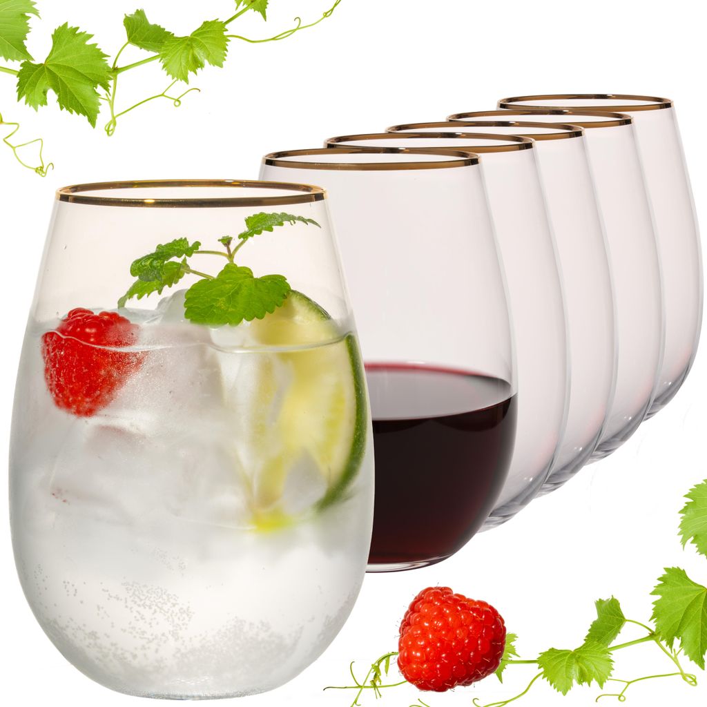 IMPERIAL Trinkgläser mit Goldrand 500ml – Trinkglas ohne Produktbild 
